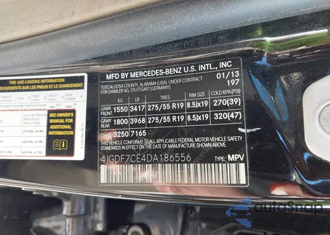 2013 Mercedes-Benz Gl 450 4Matic из США, поврежденный, VIN 4JGDF7CE4DA186556